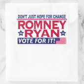 Romney Ryan Hope Change Rechthoekige Sticker (Tas)