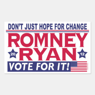Romney Ryan Hope Change Rechthoekige Sticker