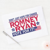 Romney Ryan Hope Change Rechthoekige Sticker (Envelop)