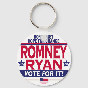 Romney Ryan Hope Change Sleutelhanger