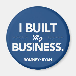 Romney Ryan I Built My Business (blauw) Magneet