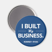 Romney Ryan Ik bouwde mijn bedrijf (blauw) Magneet (Voorkant / Achterkant)