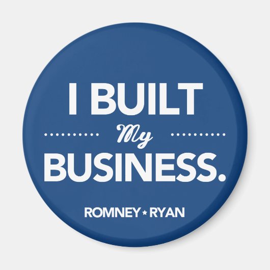Romney Ryan Ik bouwde mijn bedrijf (blauw) Magneet (Voorkant)