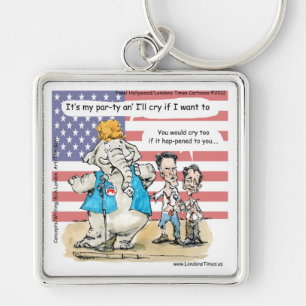 Romney & Ryan its My Party Funny Gifts & Kaarten Sleutelhanger