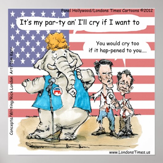 Romney & Ryan its My Party Funny Poster (Voorkant)