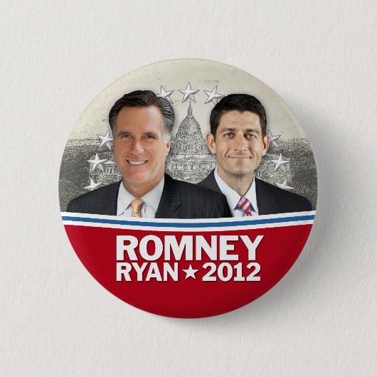 Romney Ryan - Jugate met Witte Huis Ronde Button 5,7 Cm (Voorkant)