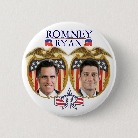 Romney Ryan Jugate Ronde Button 5,7 Cm (Voorkant)