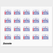 Romney Ryan Leer de 3 R's Vierkante Sticker (Vel)