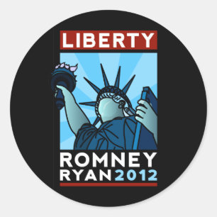 Romney Ryan Liberty Ronde Sticker