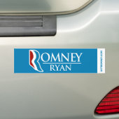 Romney Ryan Logo Bumpersticker Light Blue (Op auto)