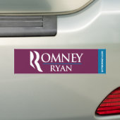 Romney Ryan Logo Bumpersticker Paars (Op auto)