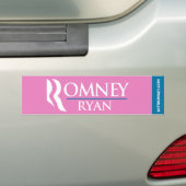 Romney Ryan Logo Bumpersticker Pink (Op auto)