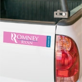 Romney Ryan Logo Bumpersticker Pink (Op Truck)