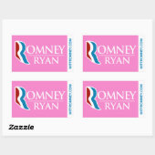 Romney Ryan Logo Sticker Pink (Vel)