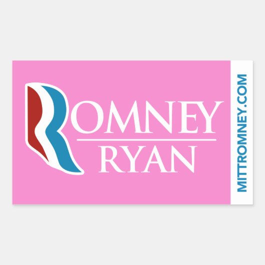 Romney Ryan Logo Sticker Pink (Voorkant)