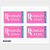 Romney Ryan Logo Sticker Rechthoek Roze (Vel)