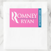 Romney Ryan Logo Sticker Rechthoek Roze (Tas)