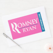 Romney Ryan Logo Sticker Rechthoek Roze (Envelop)