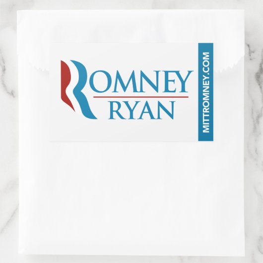 Romney Ryan Logo Sticker Rechthoek Wit (Tas)