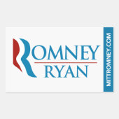 Romney Ryan Logo Sticker Rechthoek Wit (Voorkant)