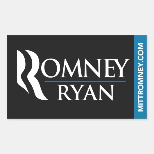 Romney Ryan Logo Sticker Zwart (Voorkant)