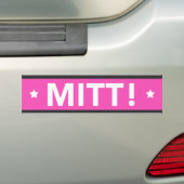 Romney Ryan MITT! Bumpersticker (roze) (Op auto)