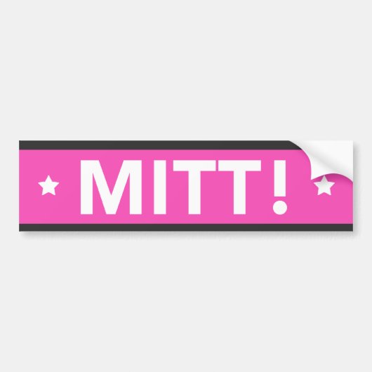 Romney Ryan MITT! Bumpersticker (roze) (Voorkant)