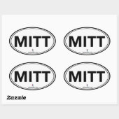 Romney Ryan Mitt Oval Sticker (wit/zwart) (Vel)