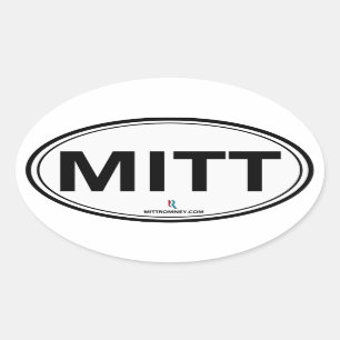Romney Ryan Mitt Oval Sticker (wit/zwart)