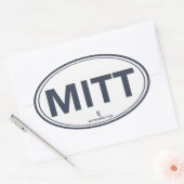 Romney Ryan Mitt ovale Sticker (wit / donkerblauw) (Envelop)
