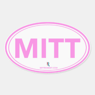 Romney Ryan Mitt Ovale Sticker (Wit / Roze)