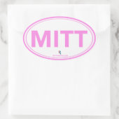Romney Ryan Mitt Ovale Sticker (Wit / Roze) (Tas)