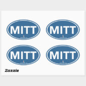 Romney Ryan Mitt Sticker Ovaal (blauw) (Vel)
