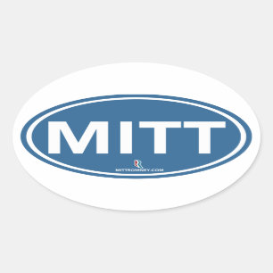Romney Ryan Mitt Sticker Ovaal (blauw)