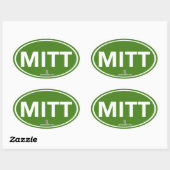Romney Ryan Mitt Sticker Ovaal (Groen) (Vel)