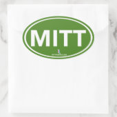 Romney Ryan Mitt Sticker Ovaal (Groen) (Tas)