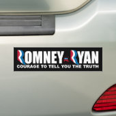 Romney - Ryan - Moed je de waarheid te vertellen. Bumpersticker (Op auto)