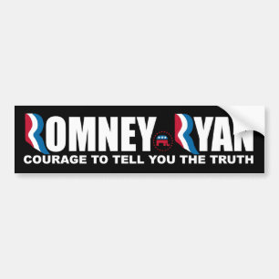 Romney - Ryan - Moed je de waarheid te vertellen. Bumpersticker