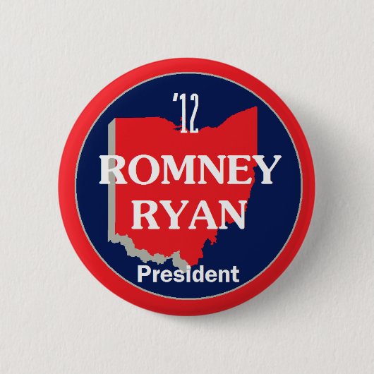 Romney Ryan OHIO Ronde Button 5,7 Cm (Voorkant)