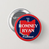 Romney Ryan OHIO Ronde Button 5,7 Cm (Voorkant /achterkant)