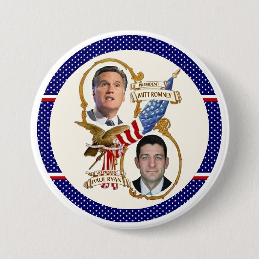 Romney/Ryan Patriots Ronde Button 7,6 Cm (Voorkant)