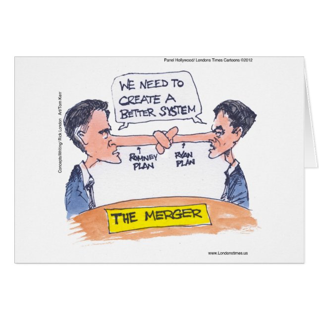Romney Ryan Pinocchio Merger Funny Gifts & T - shi (Voorkant Horizontaal)