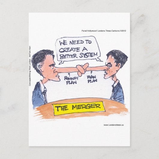 Romney Ryan Pinocchio Merger Funny Gifts & T - shi Briefkaart (Voorkant)