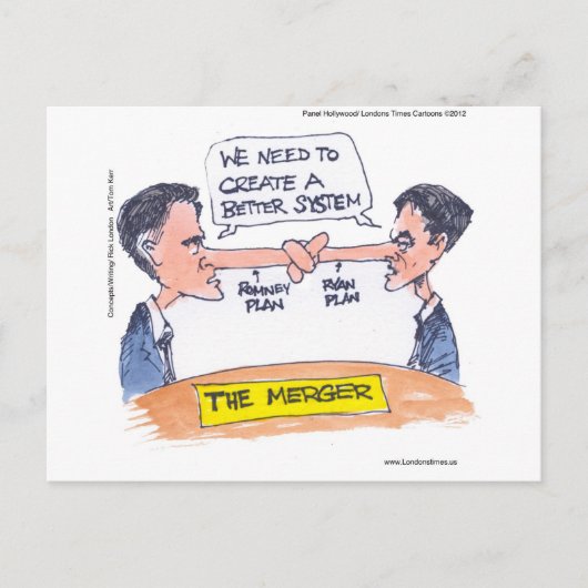 Romney Ryan Pinocchio Merger Funny Gifts & T - shi Briefkaart (Voorkant)