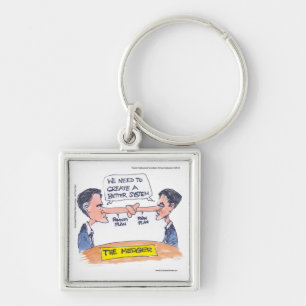 Romney Ryan Pinocchio Merger Funny Gifts & T - shi Sleutelhanger