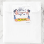 Romney Ryan Pinocchio Merger Funny Gifts & T - shi Vierkante Sticker (Tas)