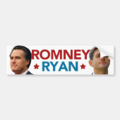 Romney Ryan Portrait Bumpersticker (Wit) (Voorkant)