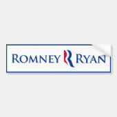 Romney Ryan R Logo Blue Border Bumpersticker (Voorkant)