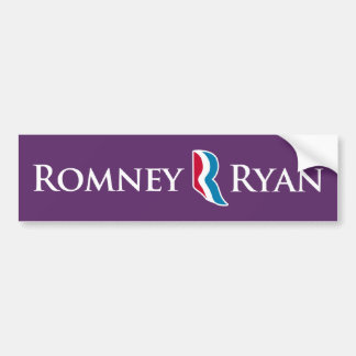 Romney Ryan R Logo Paarse Background Bumper Bumpersticker