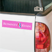 Romney Ryan R Logo Pink Background Bumpersticker (Op Truck)